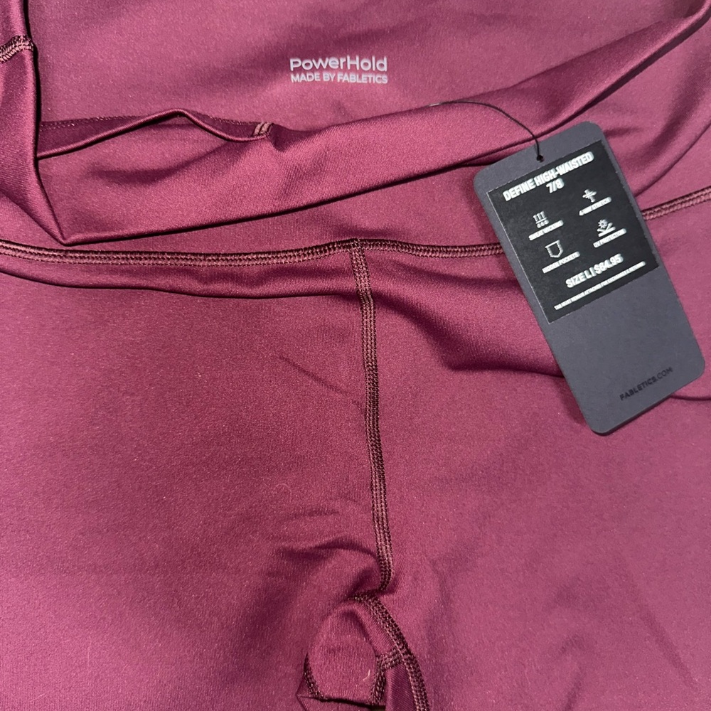 Fabletics PowerHold women’s leggings 7/8 — Wine/Burgundy